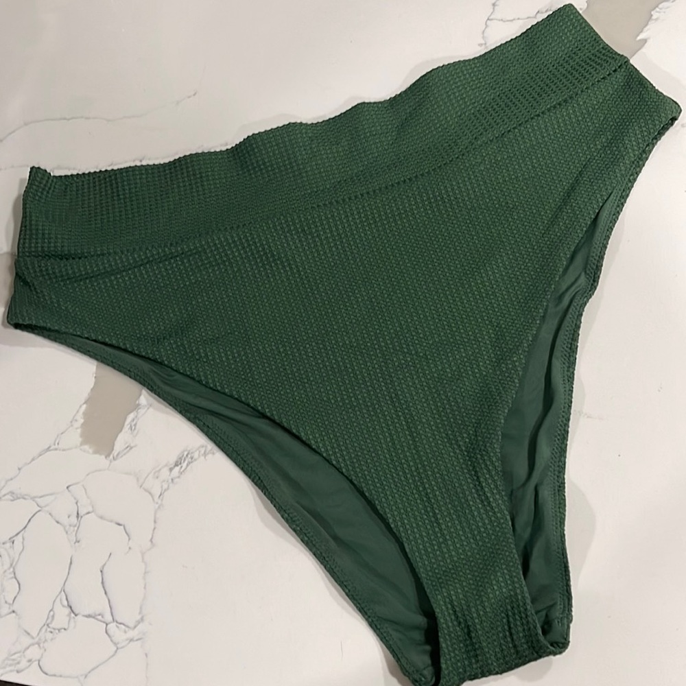 Aerie High Cut Cheeky waffle knit bikini bottom size XXL NWT & hygienic liner